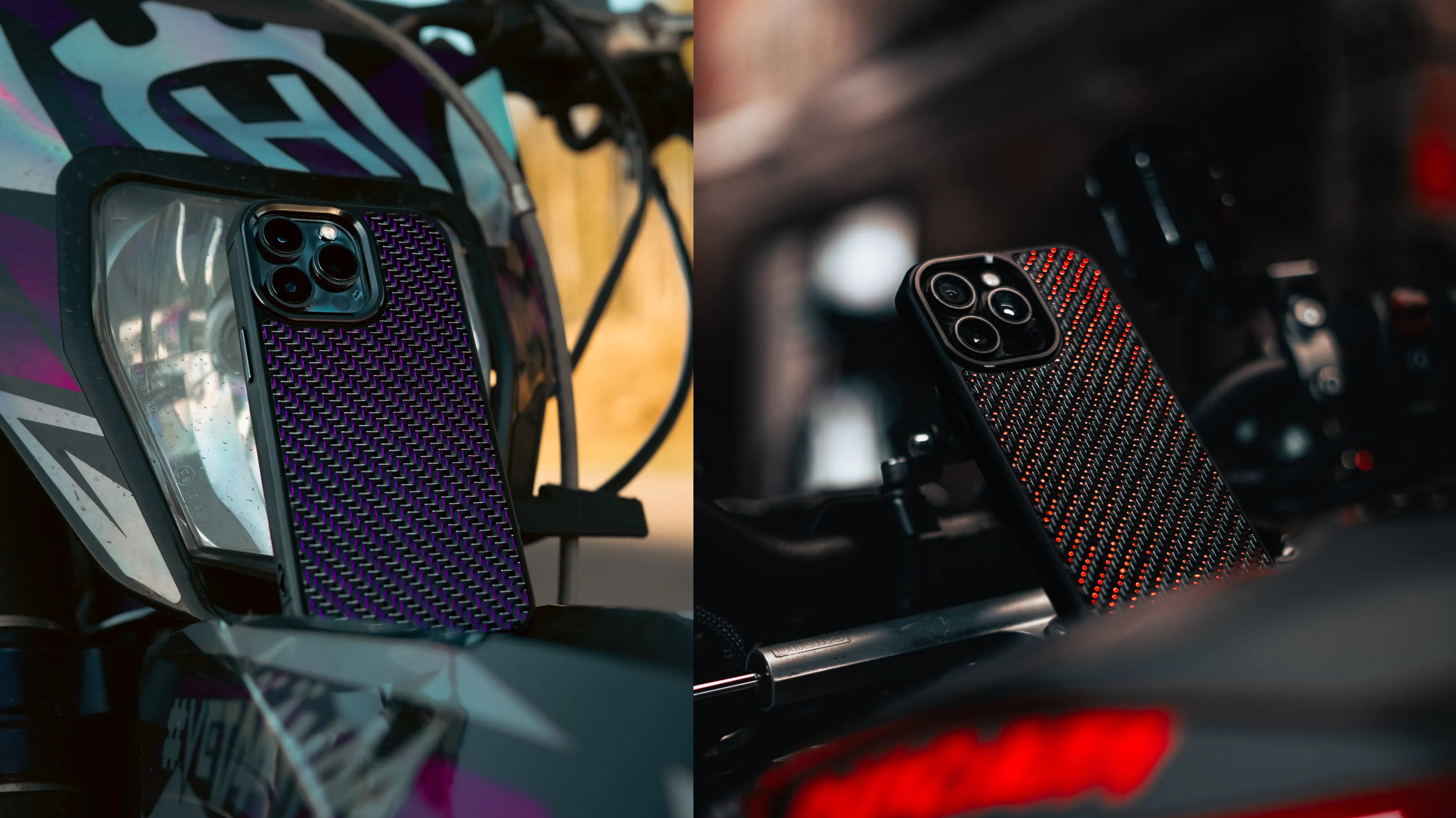 carbon fiber phone cases on motorcycles