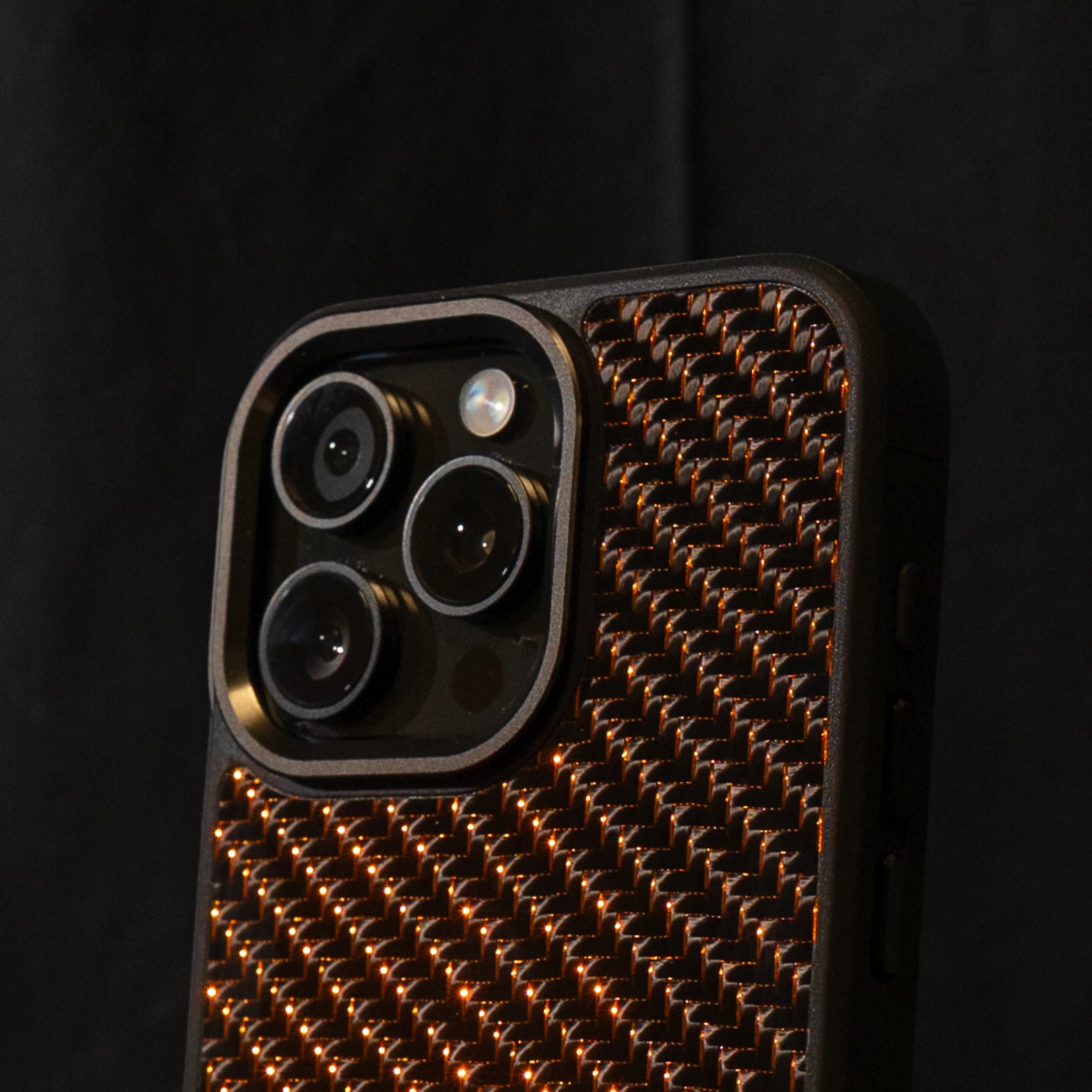 Carbon fiber phone case with metal camera protection