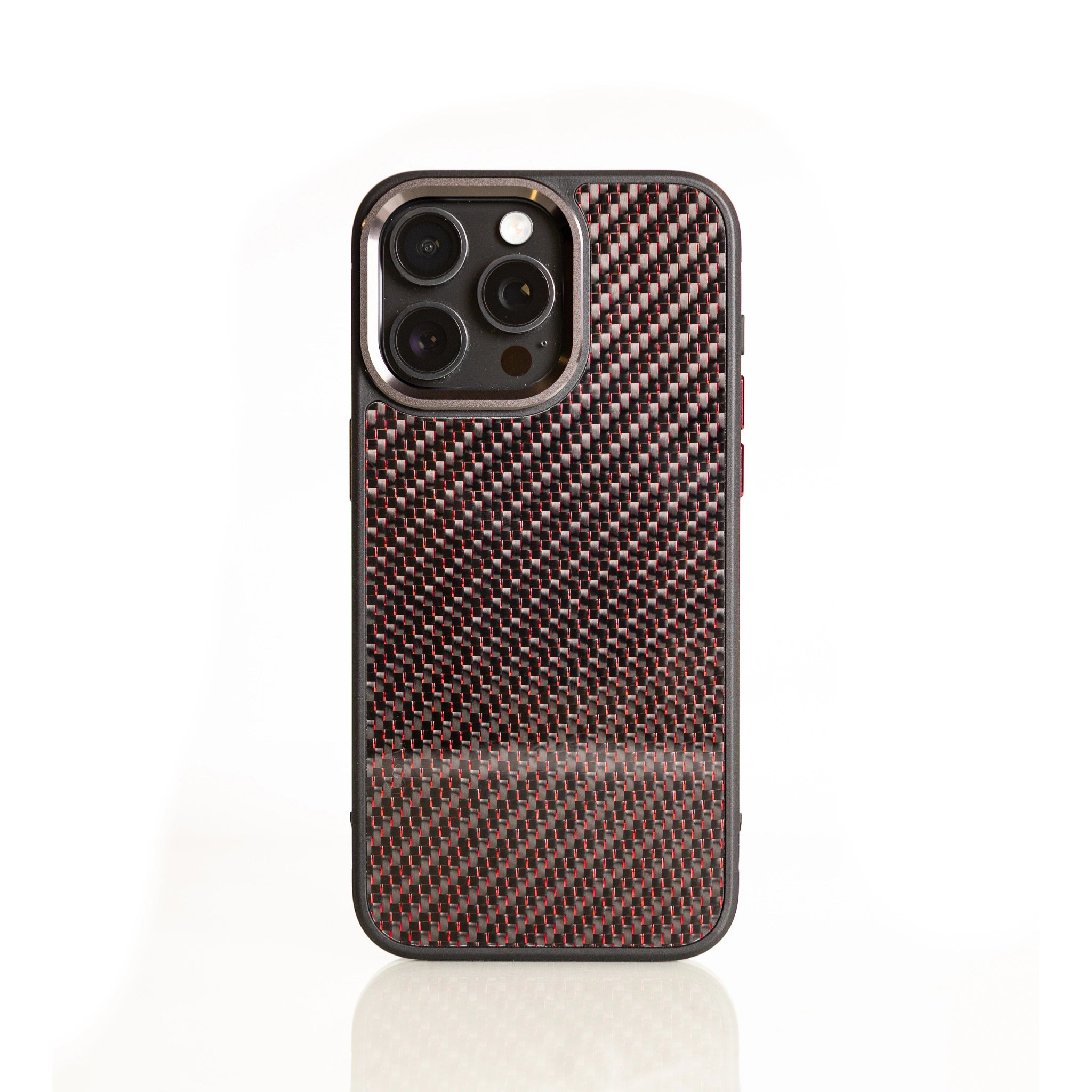 red reflective carbon fiber iphone case