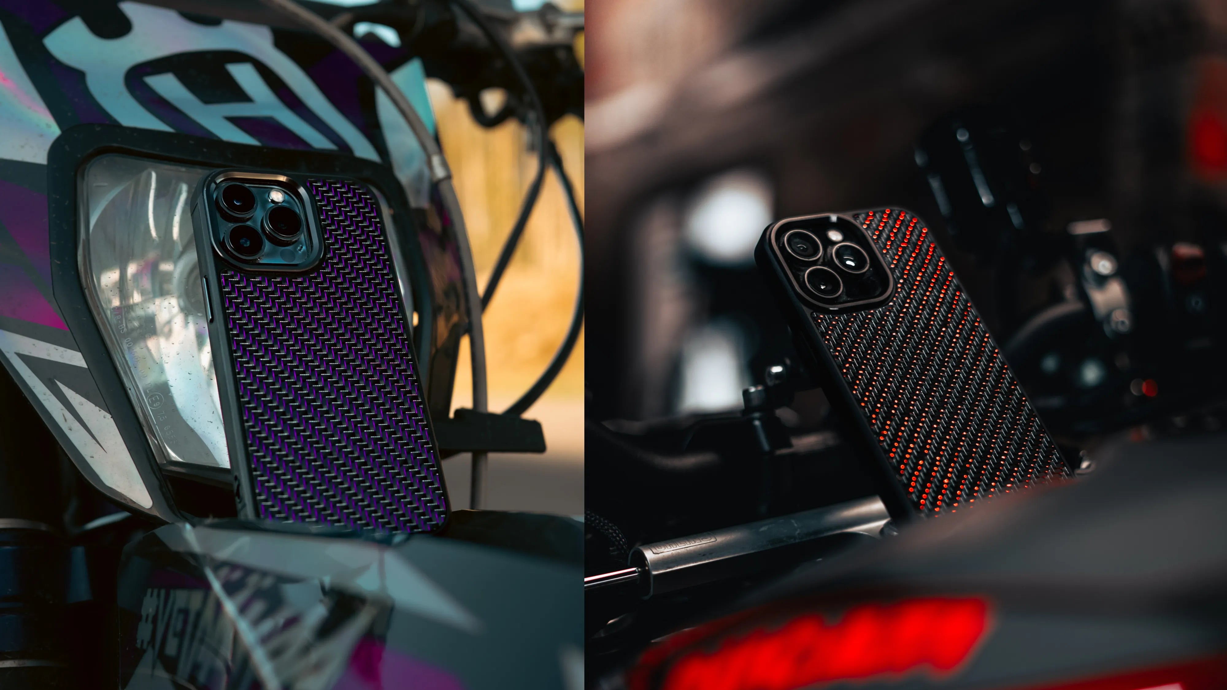 carbon fiber phone cases on motorcycles