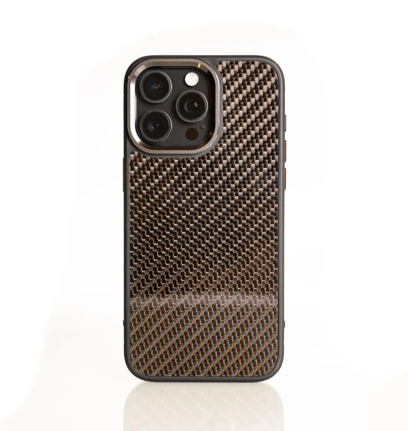 orange reflective carbon fiber phone case 